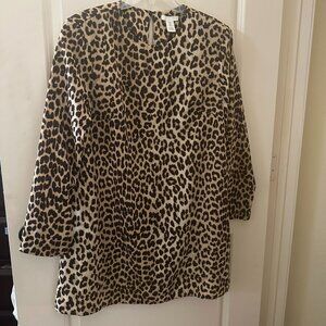 H&M Leopard Print Shift Dress – Size M – Worn Once